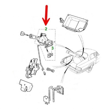 USED TRUNK LID LOCK ACTUATOR ASSEMBLY (does not include key and lock barrel)  BEC4568